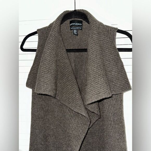 Cynthia Rowley Women’s Merino Wool Sleeveless Open Cardigan Size S - Picture 2 of 5